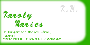 karoly marics business card